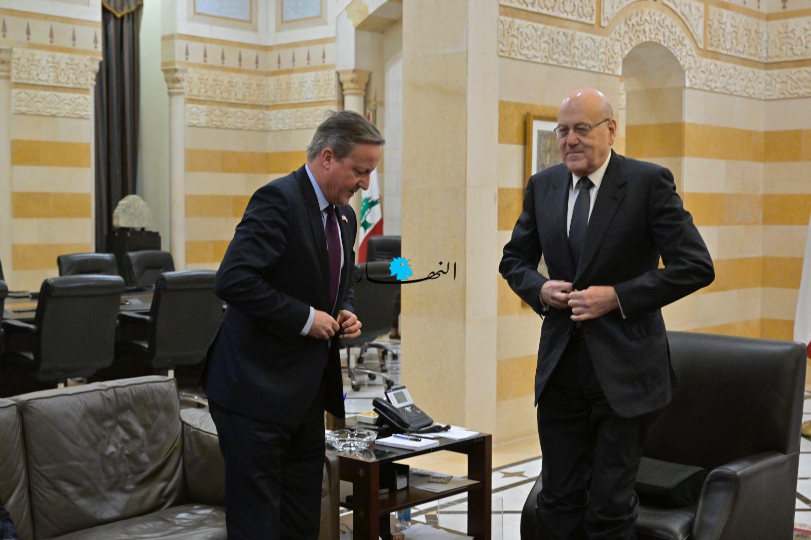 ميقاتي يلتقي كاميرون في السرايا (صور)